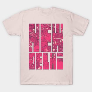 New Delhi, India City Map Typography - Blossom T-Shirt